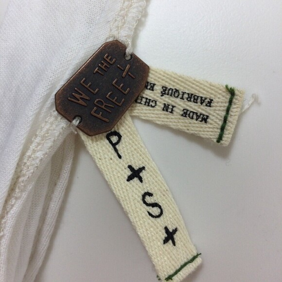 We the Free Free People Cotton Taurus Cold Shoulder Split Back Shirt Top White S - Picture 8 of 10